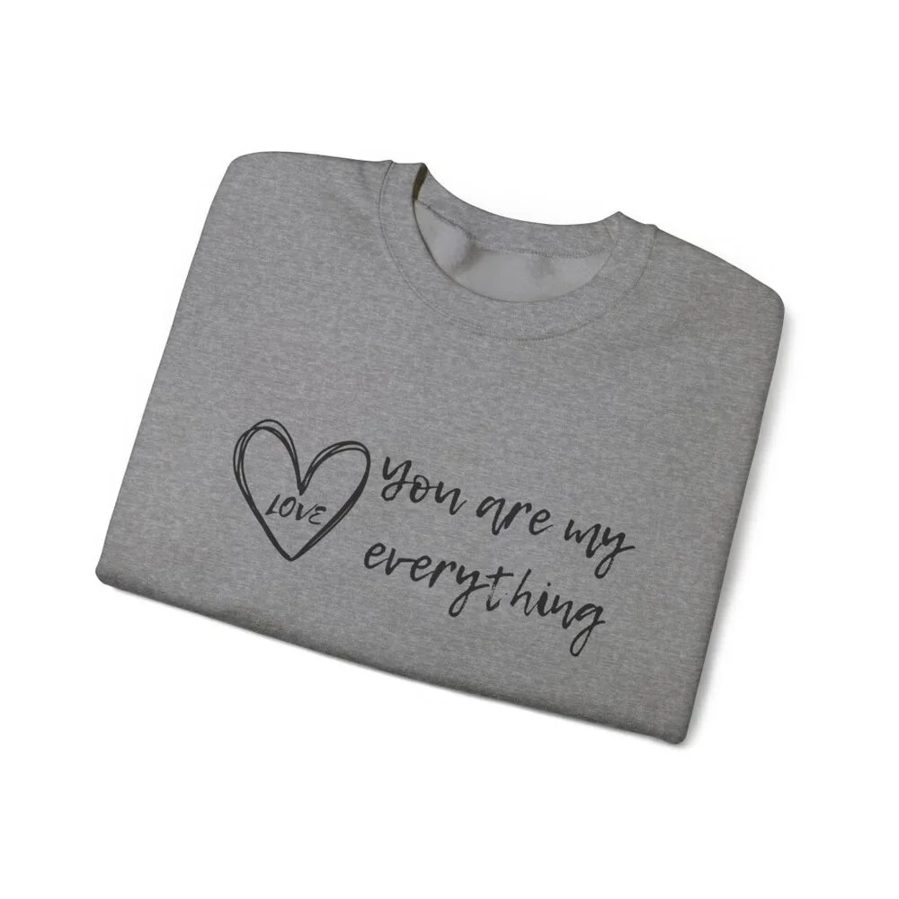 "You Are My Everything" Love Heart Design Unisex Sweatshirt - Personalize It - Picture 8 of 8